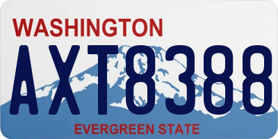 WA license plate AXT8388