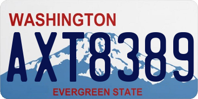 WA license plate AXT8389