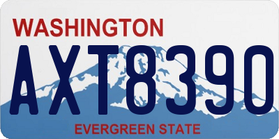 WA license plate AXT8390
