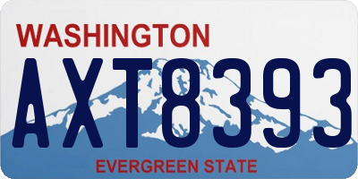 WA license plate AXT8393