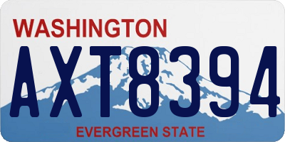 WA license plate AXT8394