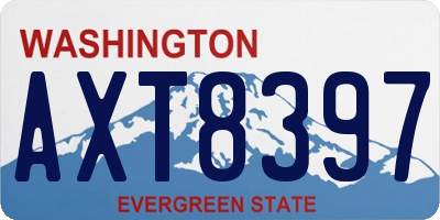 WA license plate AXT8397