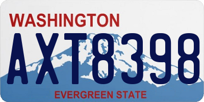 WA license plate AXT8398