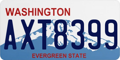 WA license plate AXT8399