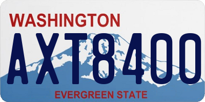 WA license plate AXT8400