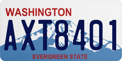 WA license plate AXT8401