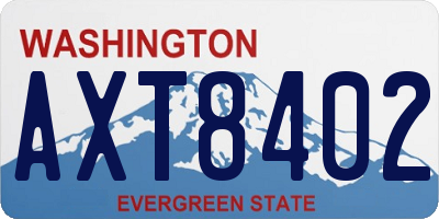 WA license plate AXT8402