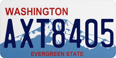 WA license plate AXT8405