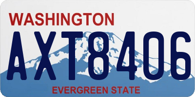 WA license plate AXT8406
