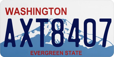 WA license plate AXT8407