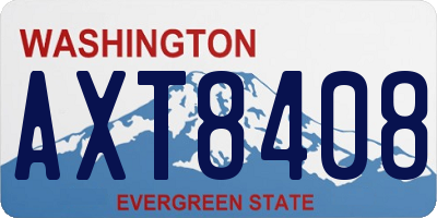WA license plate AXT8408