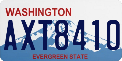 WA license plate AXT8410