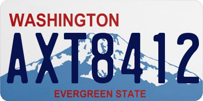 WA license plate AXT8412