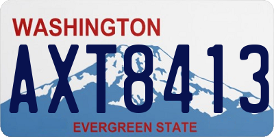 WA license plate AXT8413