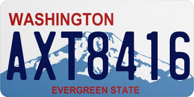 WA license plate AXT8416