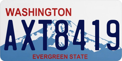 WA license plate AXT8419