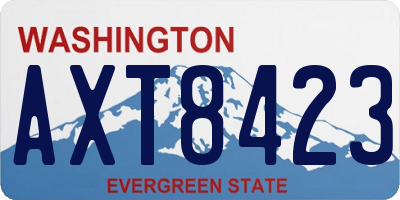 WA license plate AXT8423