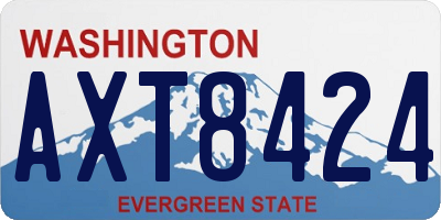 WA license plate AXT8424