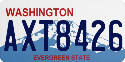 WA license plate AXT8426