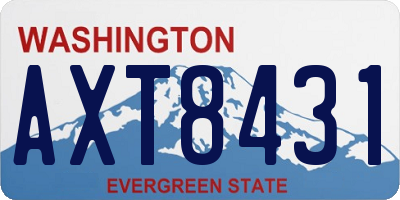 WA license plate AXT8431