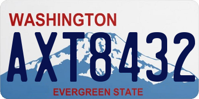 WA license plate AXT8432