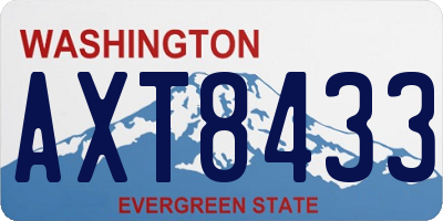 WA license plate AXT8433
