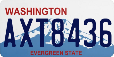 WA license plate AXT8436