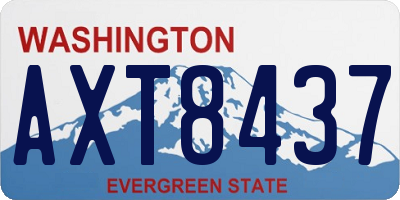 WA license plate AXT8437