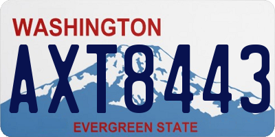 WA license plate AXT8443