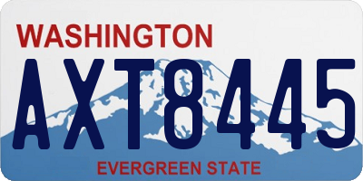 WA license plate AXT8445