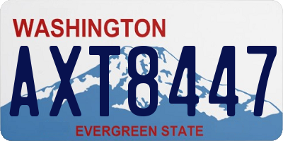WA license plate AXT8447