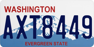 WA license plate AXT8449