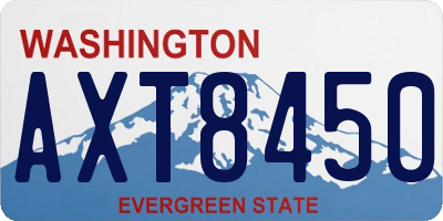 WA license plate AXT8450