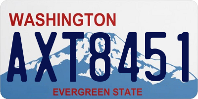 WA license plate AXT8451