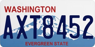 WA license plate AXT8452