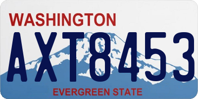 WA license plate AXT8453