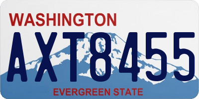 WA license plate AXT8455
