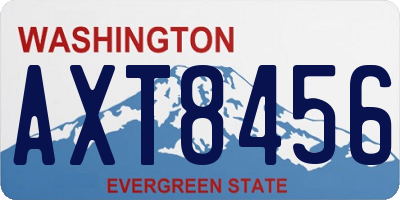 WA license plate AXT8456