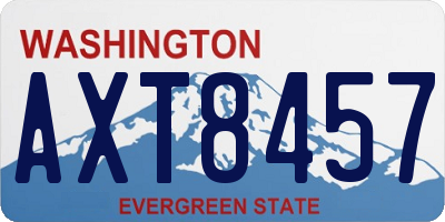 WA license plate AXT8457