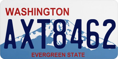 WA license plate AXT8462