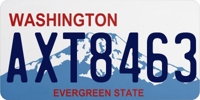 WA license plate AXT8463
