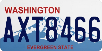 WA license plate AXT8466