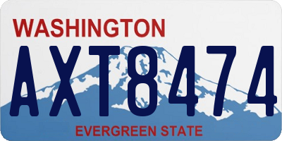 WA license plate AXT8474