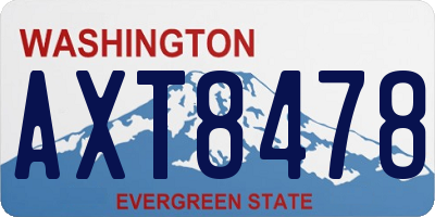WA license plate AXT8478