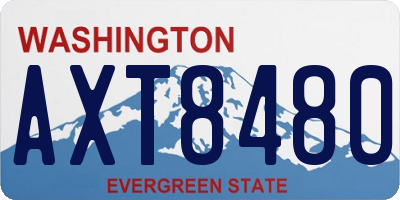 WA license plate AXT8480