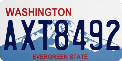 WA license plate AXT8492
