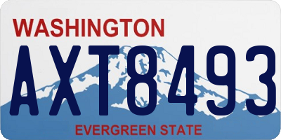 WA license plate AXT8493