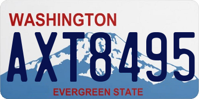 WA license plate AXT8495