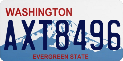 WA license plate AXT8496