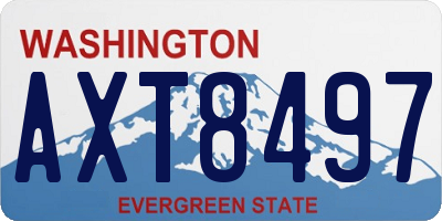 WA license plate AXT8497
